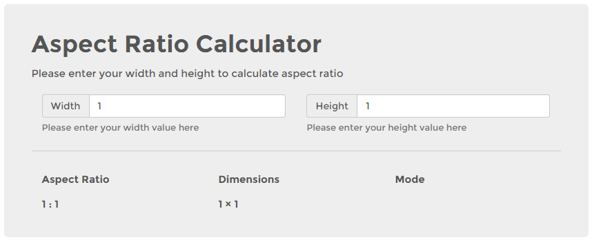 16 9 resolutions calculator